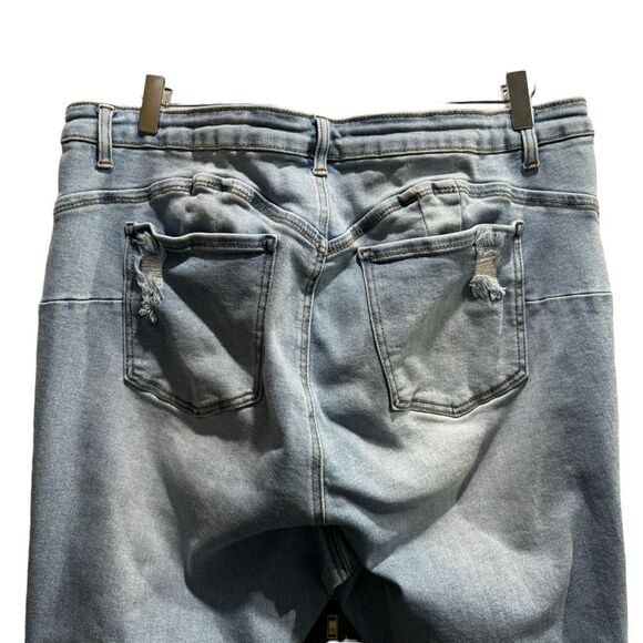 Wax Jeans Womens Plus Size 22 Butt I Love You Shaping Mid Rise Ankle Distressed - Picture 3 of 7